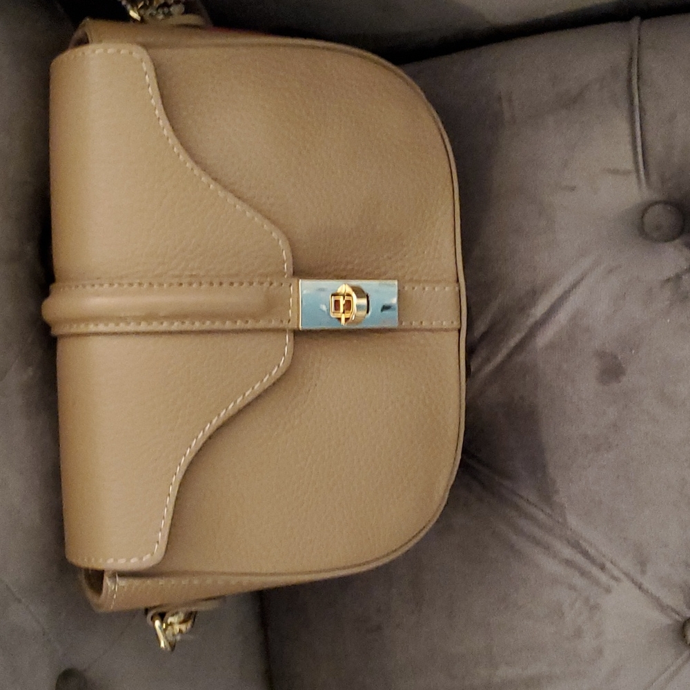 Laura Di Maggio Beige Italian Leather Crossbody